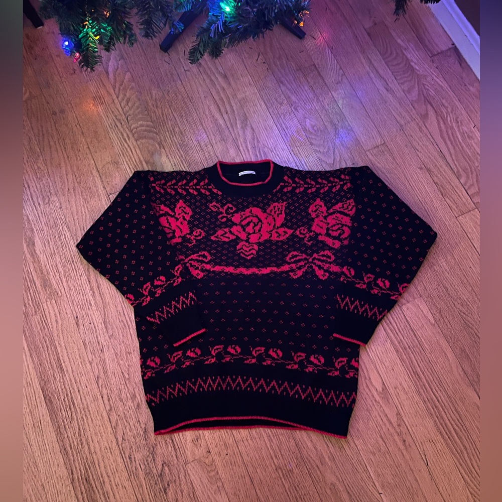 Black and Red Vintage Sweater